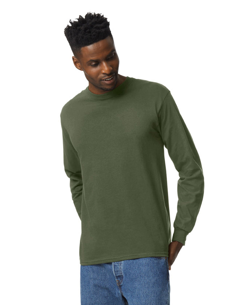 MILITARY GREEN COTTON スウェット Gildan Ultra Cotton™ Adult Long Sleeve T-Shirt (Military
