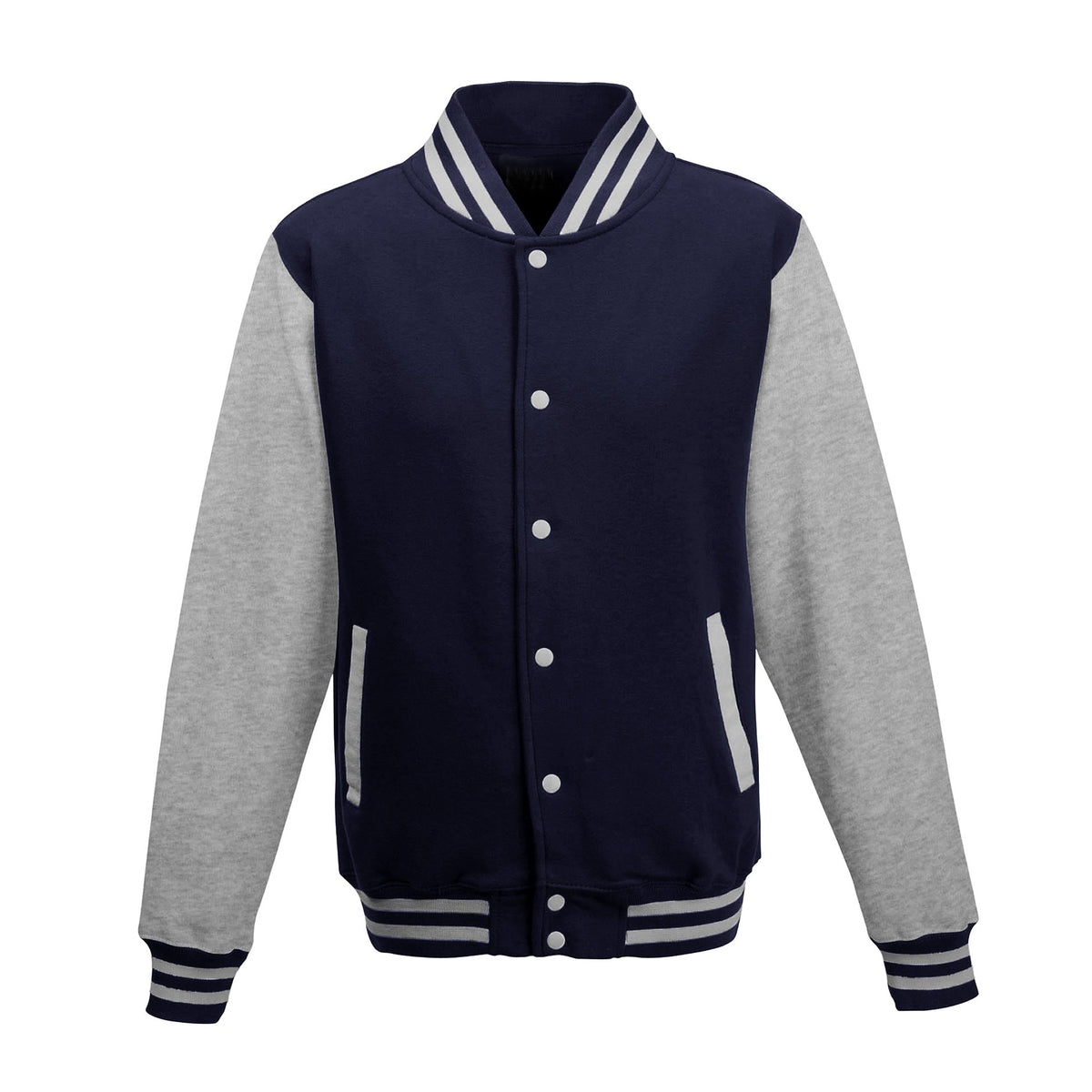 AWDis JHA043 Adult Fleece Letterman Jacket (Oxford Navy/Heather