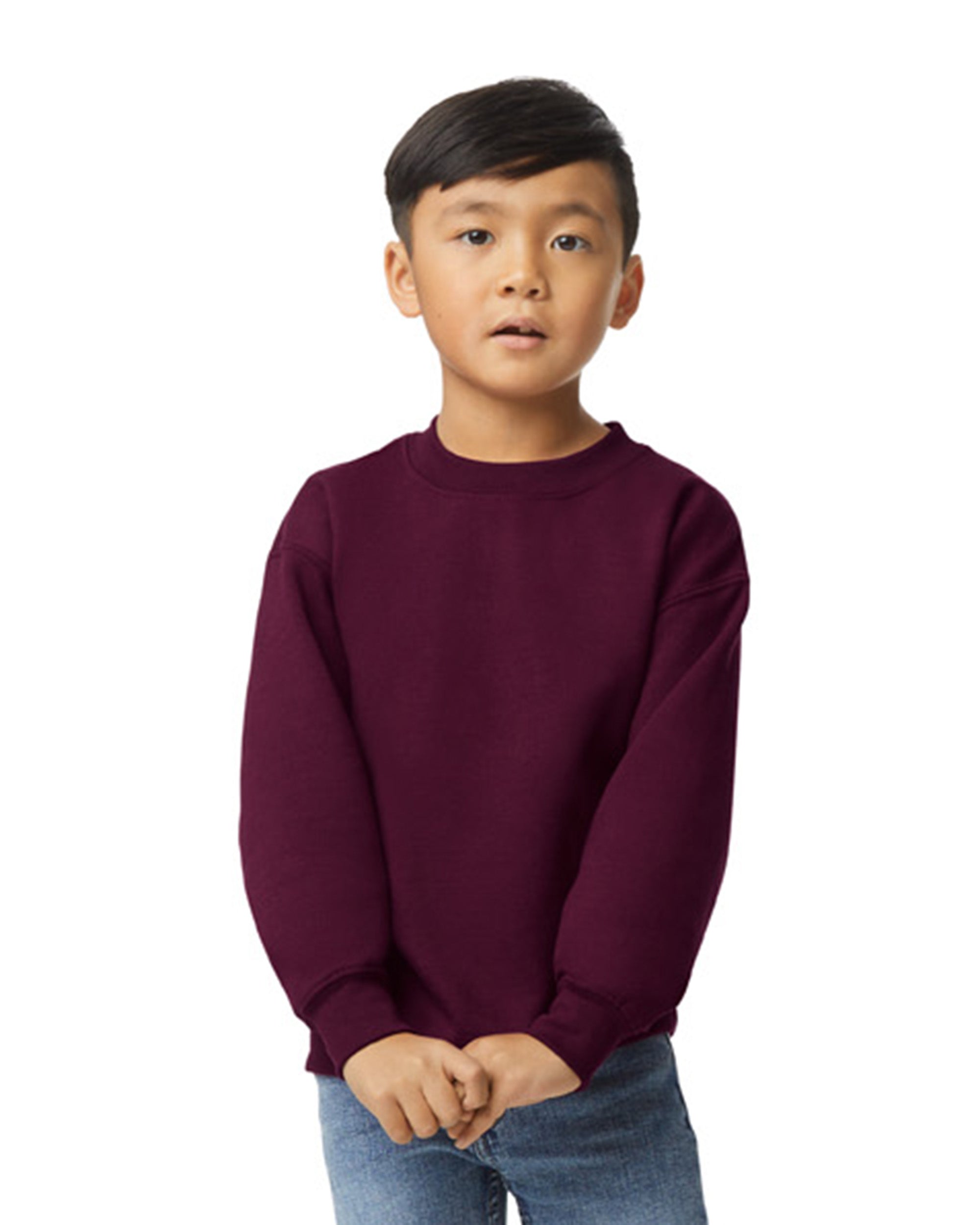 Gildan 18000B Heavy Blend Youth Crewneck Sweatshirt Maroon Wholesale Printables