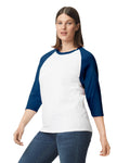 3X-Large White/Trim Navy Gildan 5700 