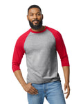 3X-Large Sport Gray/Trim Red Gildan 5700 