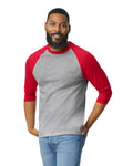3X-Large Sport Gray/Trim Red Gildan 5700 