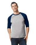 3X-Large Sport Gray/Trim Navy Gildan 5700 