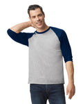 3X-Large Sport Gray/Trim Navy Gildan 5700 
