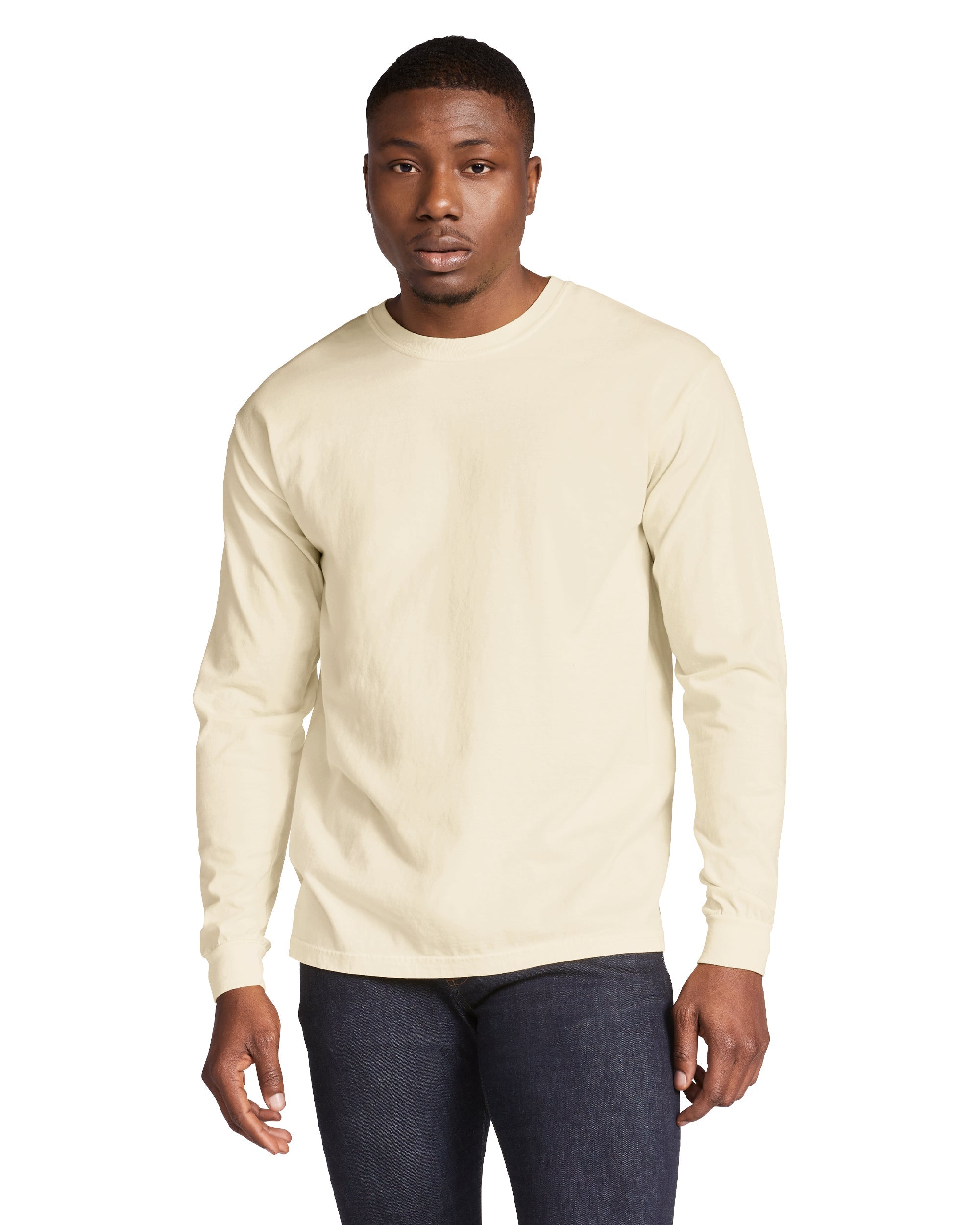 ◇ILLIGO◇ Ringer lettering long sleeve beige Off-White Long Sleeve – 64 Audio
