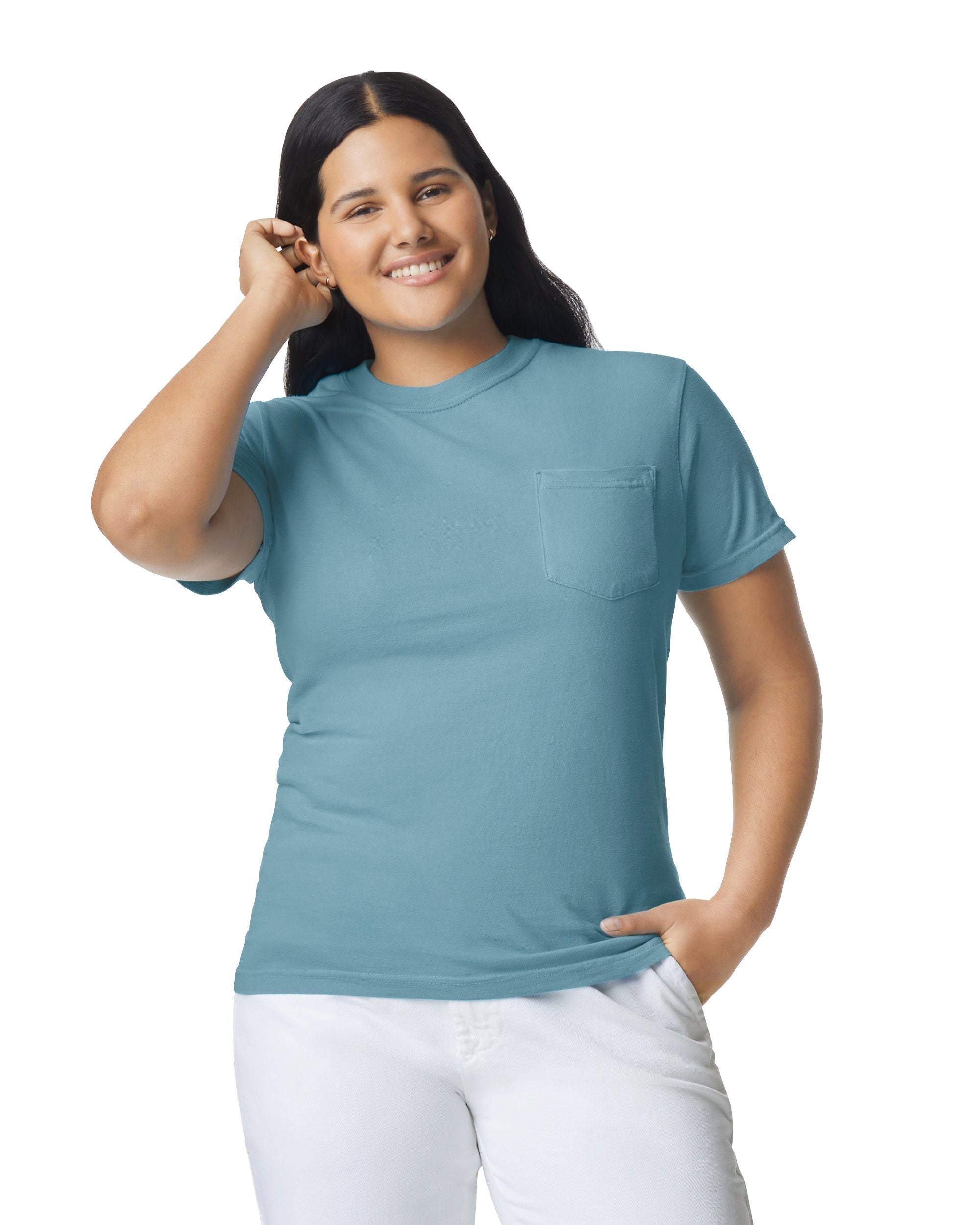 Comfort Colors 6030 ADULT HEAVYWEIGHT POCKET TEE (Ice Blue