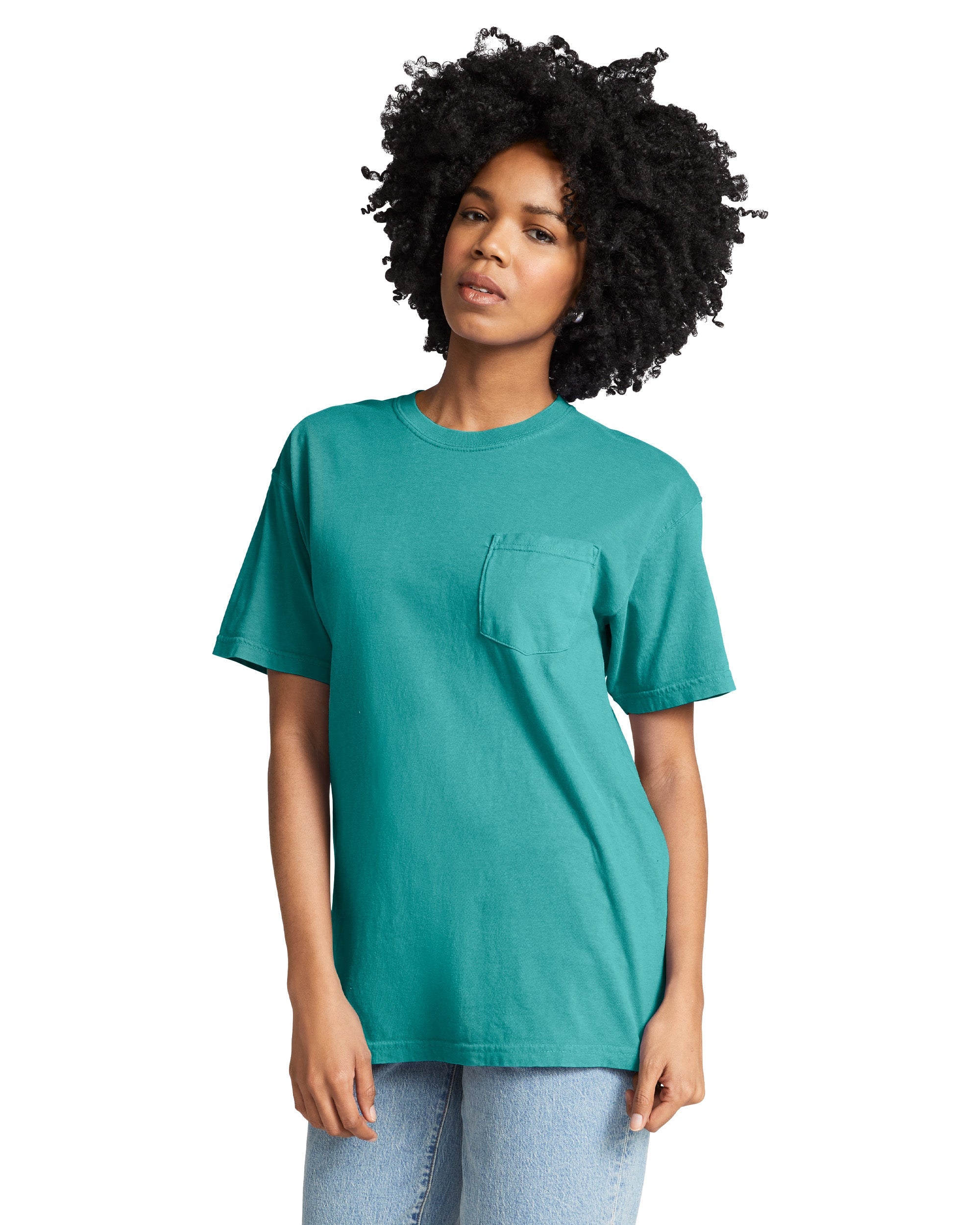 【BUTTER GOODS】 Organic Tee : Sea Foam Comfort Colors ADULT HEAVYWEIGHT POCKET TEE (Seafoam