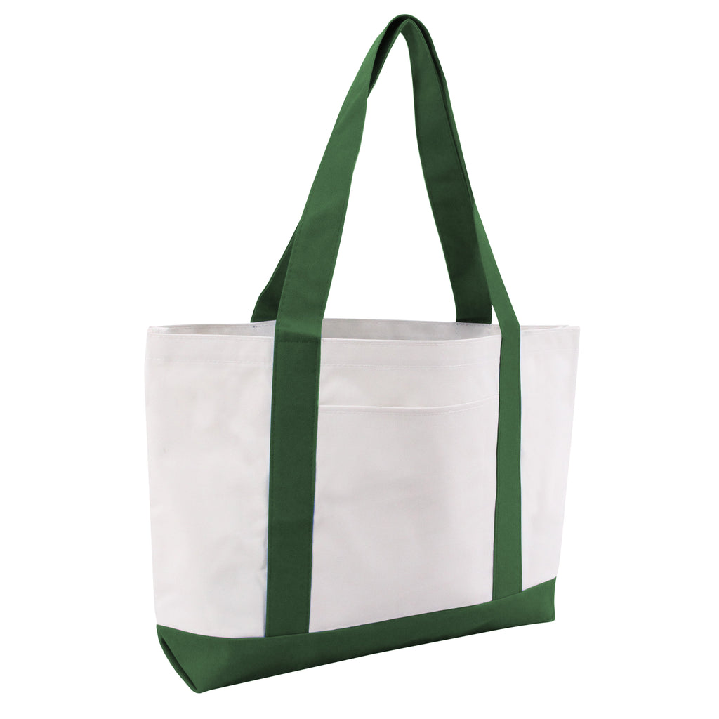 One Size White/Forest Green Liberty Bags 7002 