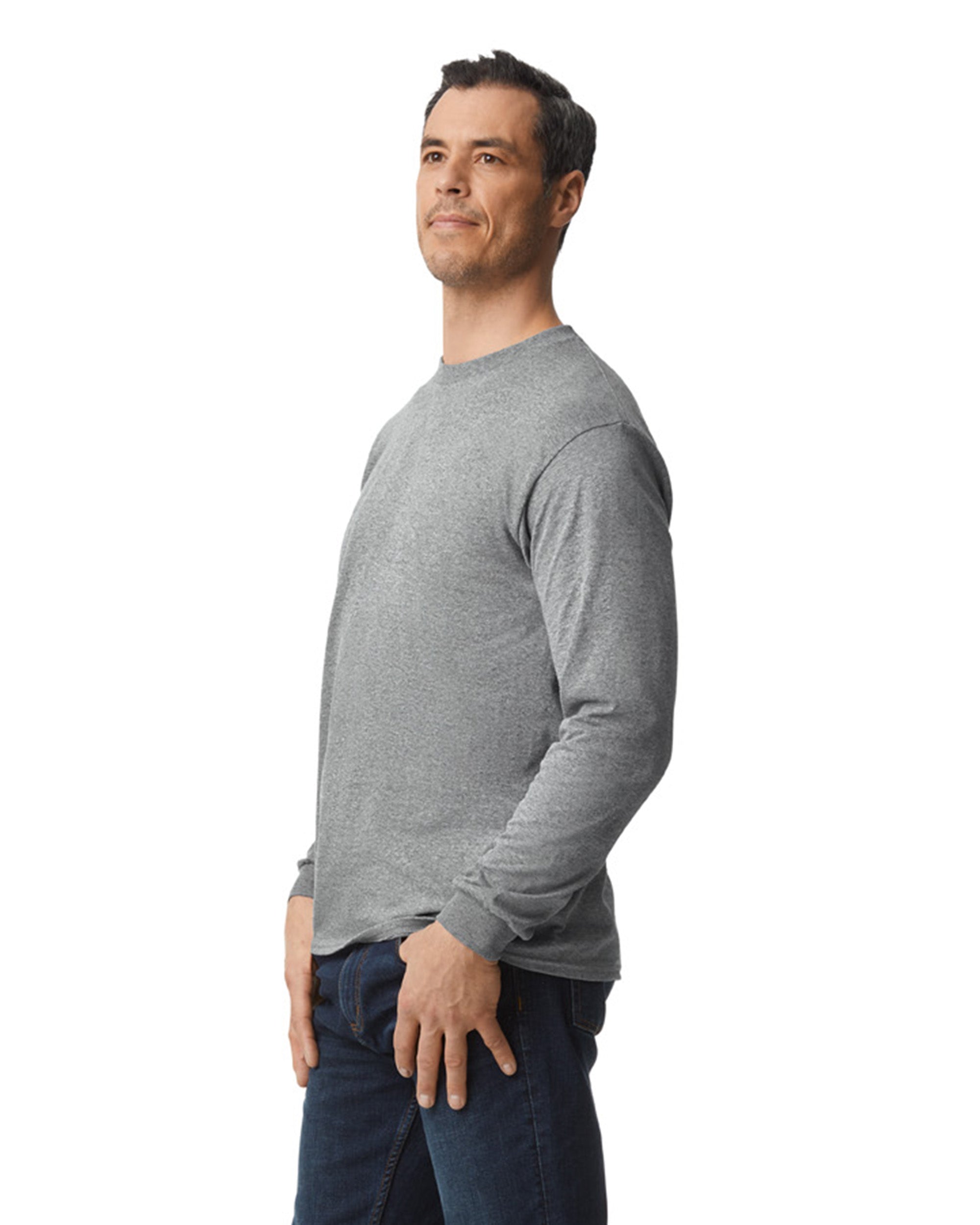 ★GLOWNY★ G MODAL LONG SLEEVE GRAY GC24WTLS003GR Joe's USA | Gildan® - Ultra Cotton® 100% Cotton Long Sleeve