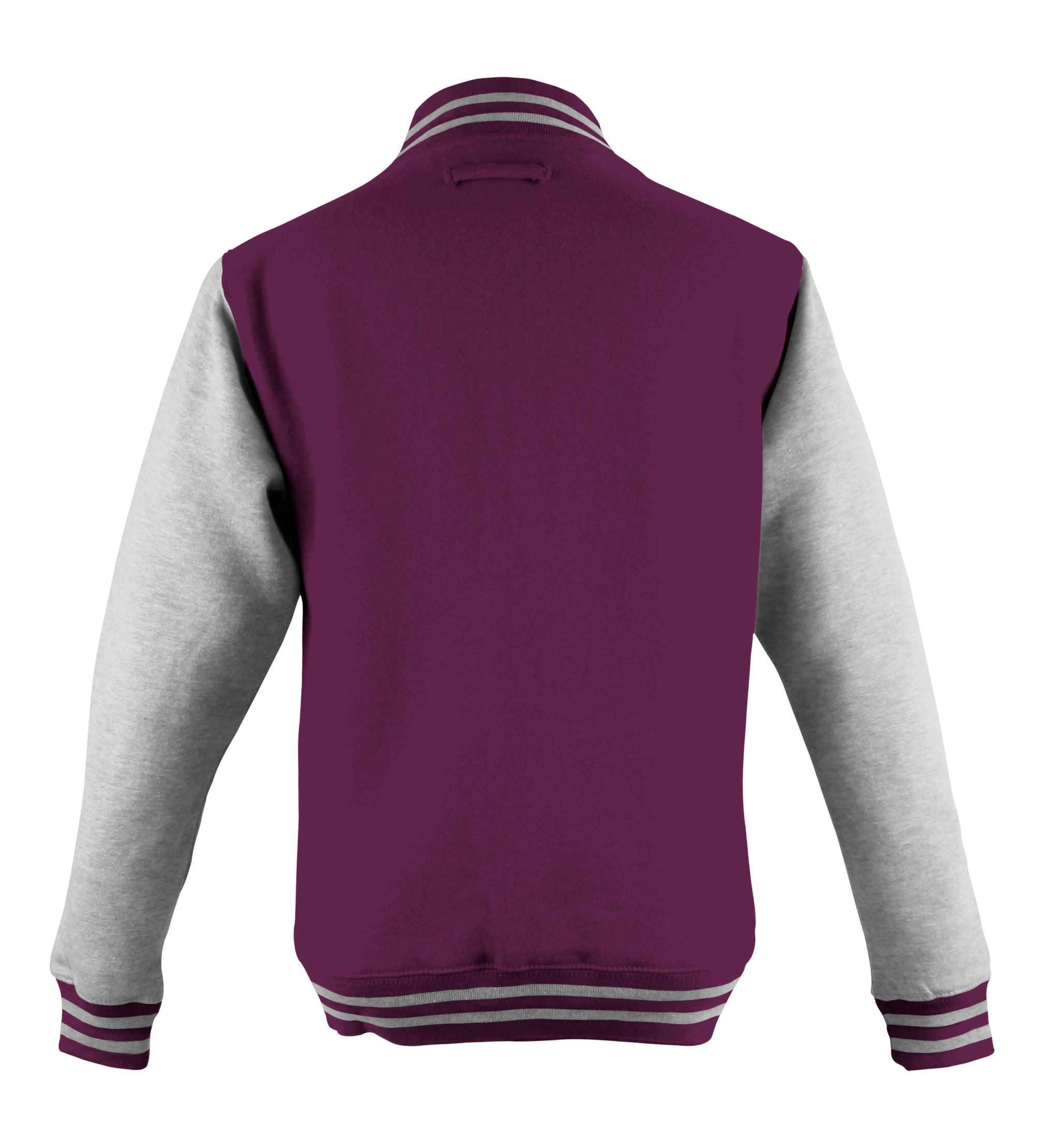 AWDis JHA043 Adult Fleece Letterman Jacket (Burgundy/Heather Grey