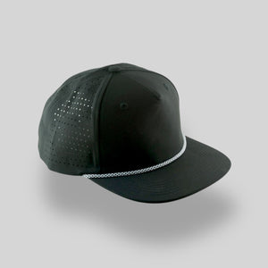 Big Fit Black/Black-White Blank Rope Hats BFPSTP 