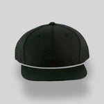 Big Fit Black/Black-White Blank Rope Hats BFPSTP 