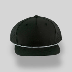 Big Fit Black/Black-White Blank Rope Hats BFPSTP 