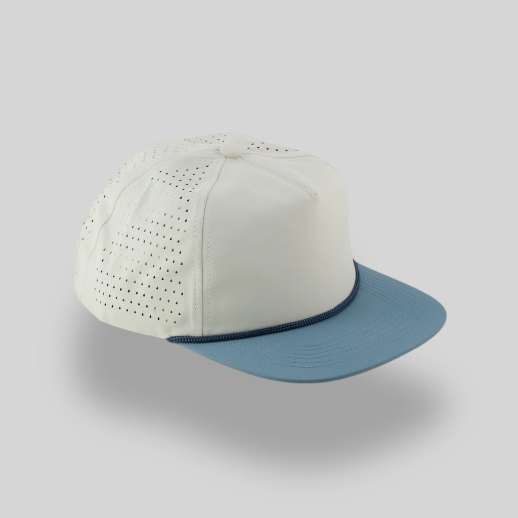 One Size Bone-Steel Blue/Navy Blank Rope Hats NSSP 