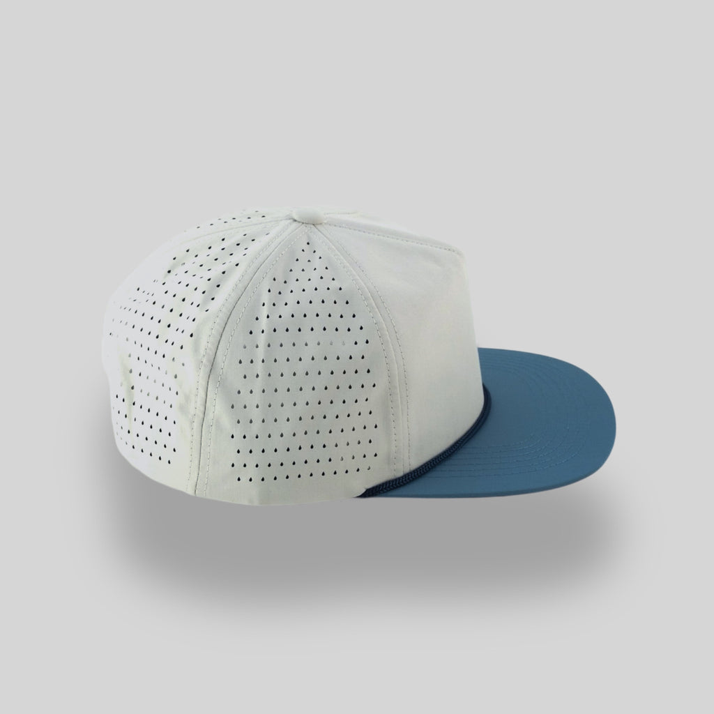 One Size Bone-Steel Blue/Navy Blank Rope Hats NSSP 