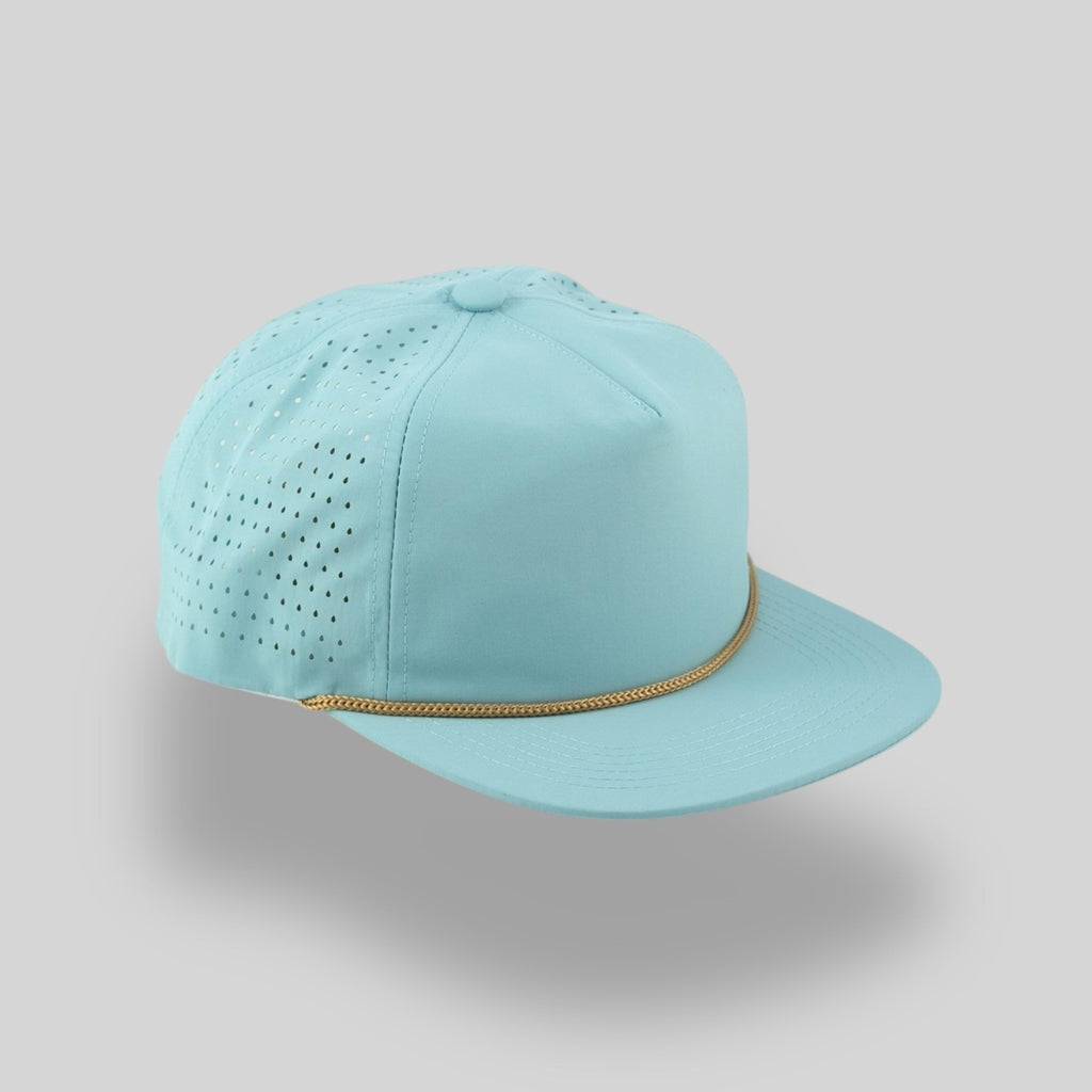One Size Light Blue/Gold Blank Rope Hats NSSP 