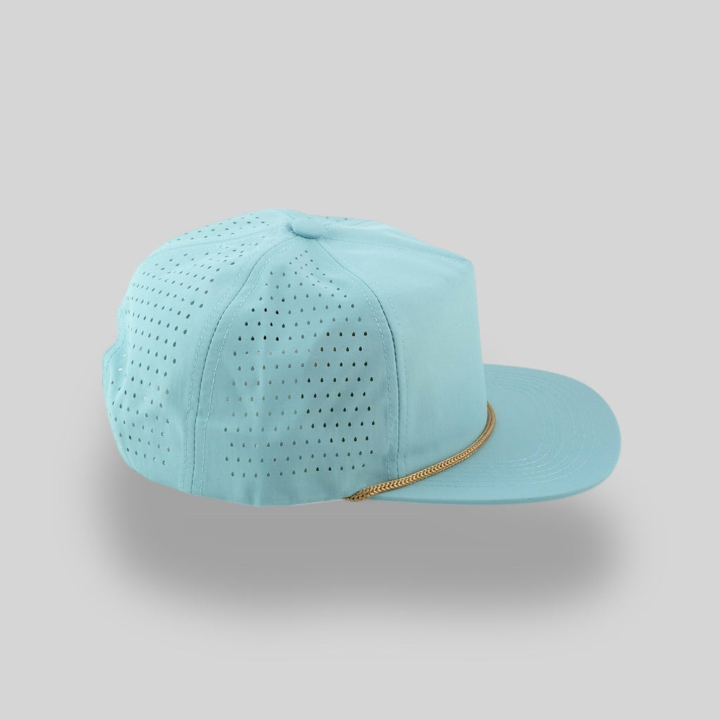 One Size Light Blue/Gold Blank Rope Hats NSSP 