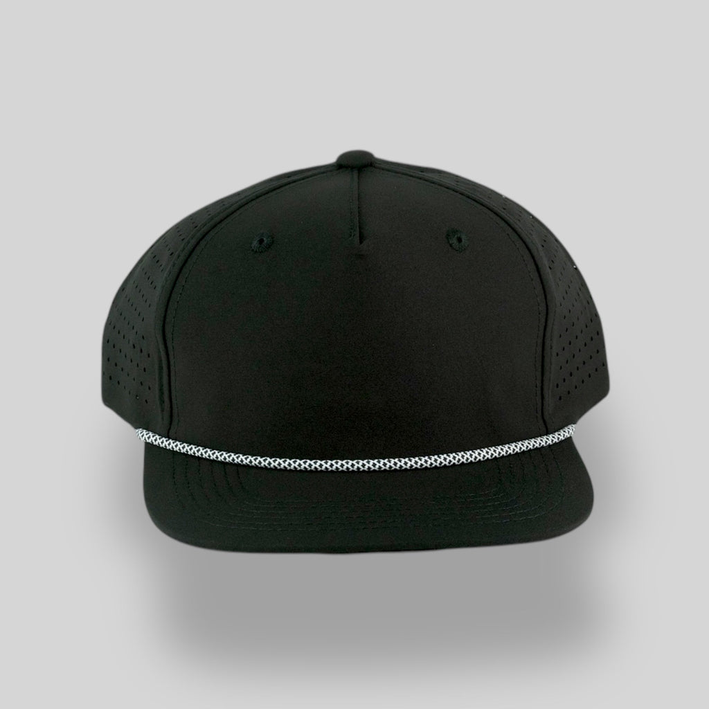 One Size Black/Black-White Blank Rope Hats PSTP 