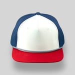 One Size Red-White-Blue/Navy-White Blank Rope Hats PSTP 