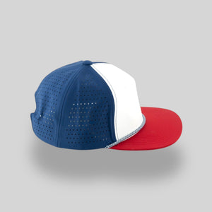 One Size Red-White-Blue/Navy-White Blank Rope Hats PSTP 