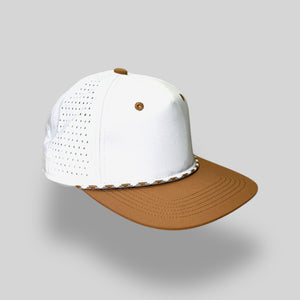 One Size White-Burnt Orange/White-Orange Blank Rope Hats PSTP 