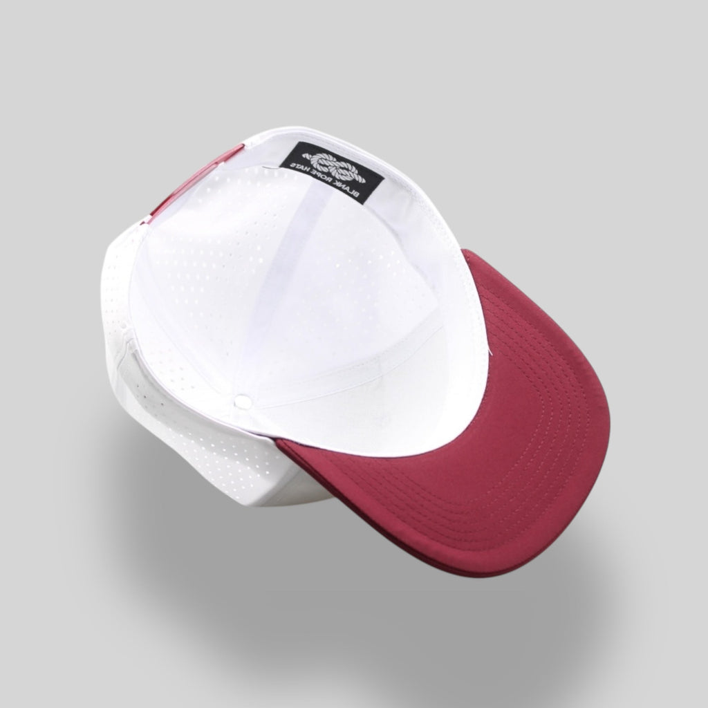 One Size White-Maroon/White-Maroon Blank Rope Hats PSTP 