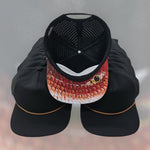 One Size Black Redfish/Orange-Black Blank Rope Hats RP500 