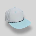 One Size Ash Gray-Sky Blue/Black-White Blank Rope Hats RP510 