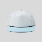 One Size Ash Gray-Sky Blue/Black-White Blank Rope Hats RP510 