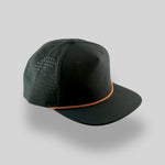 One Size Black/Black-Orange Blank Rope Hats RP510 
