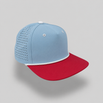 One Size Cornflower Blue-Red Bill/White Blank Rope Hats RP510 