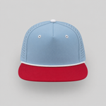 One Size Cornflower Blue-Red Bill/White Blank Rope Hats RP510 