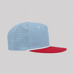 One Size Cornflower Blue-Red Bill/White Blank Rope Hats RP510 