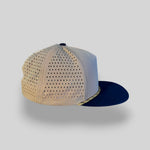 One Size Taupe Brown-Navy Bill/Tan-Navy Blank Rope Hats RP510 