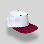 One Size White-Maroon/White-Maroon Blank Rope Hats RP510 