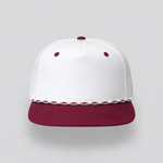 One Size White-Maroon/White-Maroon Blank Rope Hats RP510 