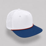 One Size White-Navy Bill/Dark Red Blank Rope Hats RP510 