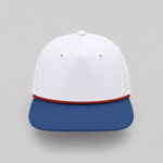 One Size White-Navy Bill/Dark Red Blank Rope Hats RP510 