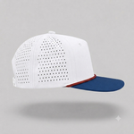 One Size White-Navy Bill/Dark Red Blank Rope Hats RP510 