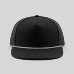 One Size Black/Black-White Blank Rope Hats RP510-Y 