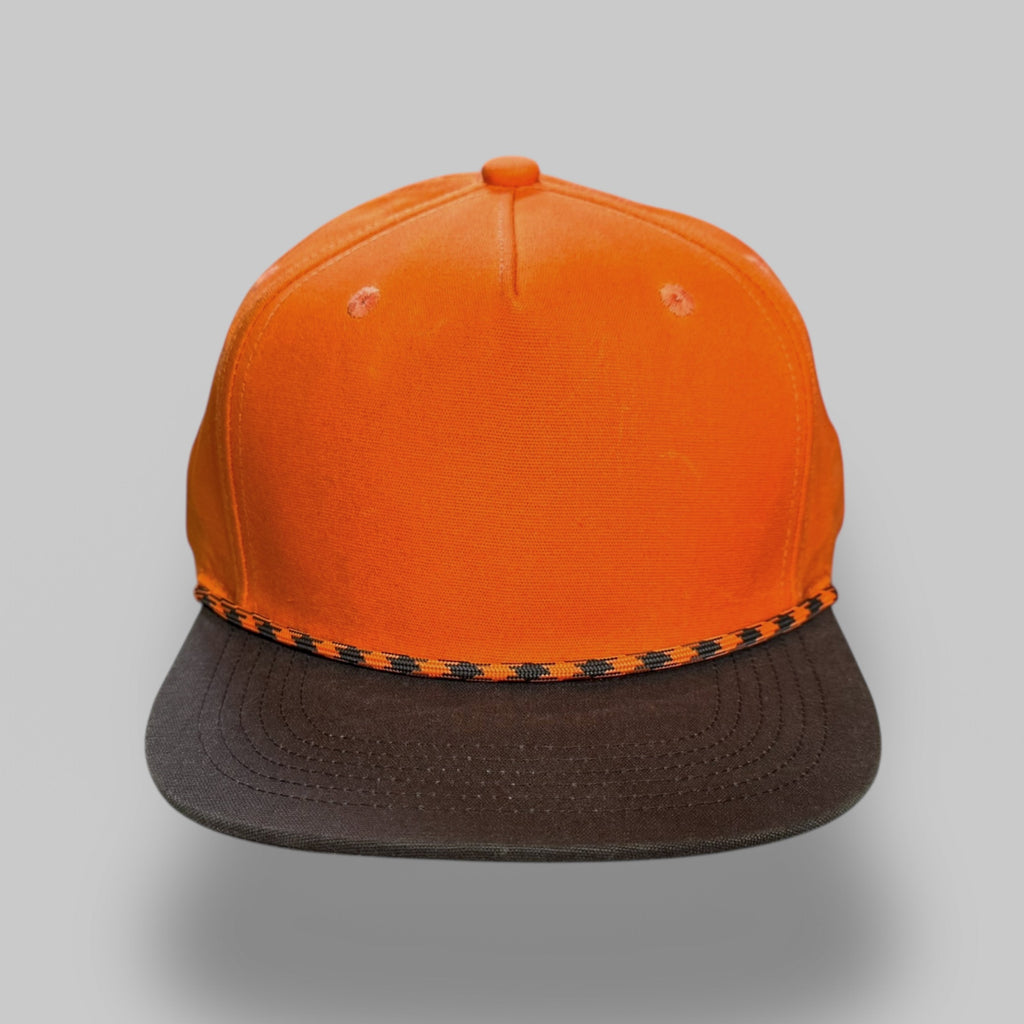 One Size Blaze Orange-Brown Bill/Orange-Brown Blank Rope Hats WSTHC 