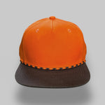 One Size Blaze Orange-Brown Bill/Orange-Brown Blank Rope Hats WSTHC 