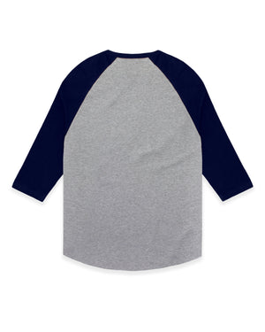 Small Athletic Heather/Navy Cotton Heritage MC1190 