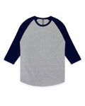 Small Athletic Heather/Navy Cotton Heritage MC1190 
