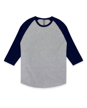 Small Athletic Heather/Navy Cotton Heritage MC1190 