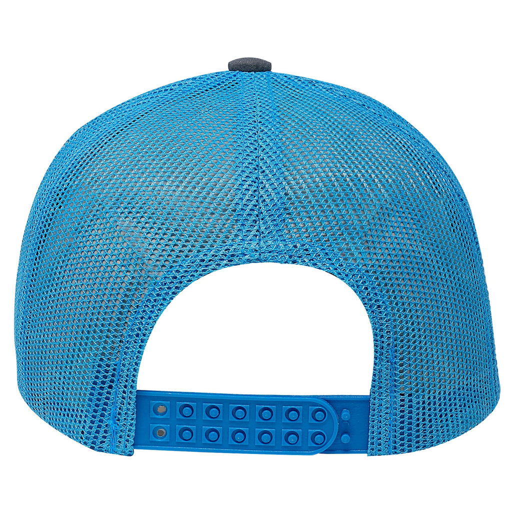 One Size Charcoal/Neon Blue Cobra Cap C112 