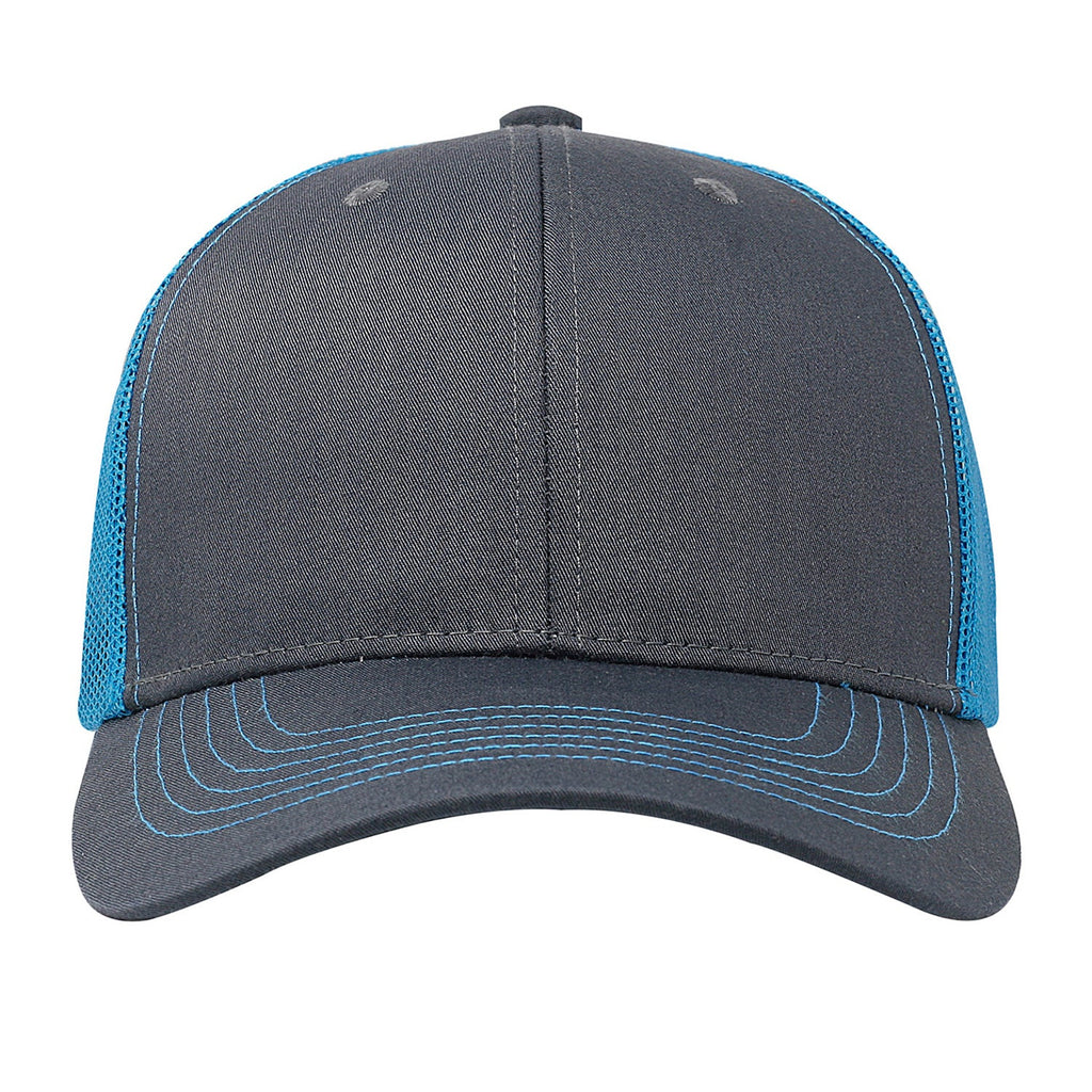 One Size Charcoal/Neon Blue Cobra Cap C112 