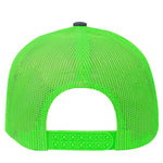 One Size Charcoal/Neon Green Cobra Cap C112 
