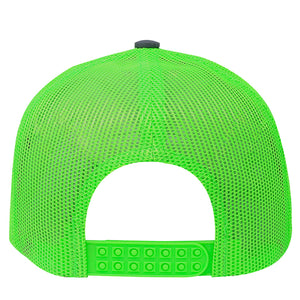 One Size Charcoal/Neon Green Cobra Cap C112 