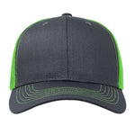 One Size Charcoal/Neon Green Cobra Cap C112 